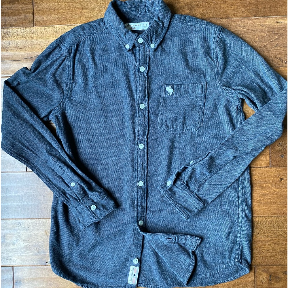 Abercrombie Kids Boys Flannel Shirt - charcoal - size 15/16